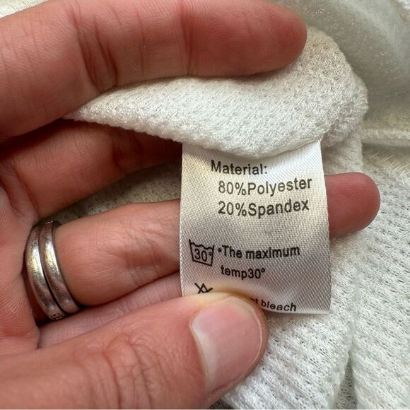 Unbranded Womens Sheer Front Tie Button Front V Neck White Cardigan M Med Medium - Picture 8 of 13